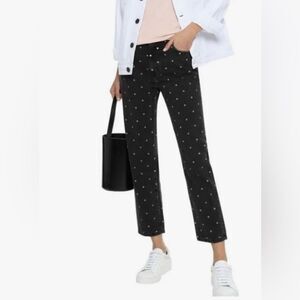 Current/Elliot The Vintage cropped slim black & white polka dot jean NWT size 29